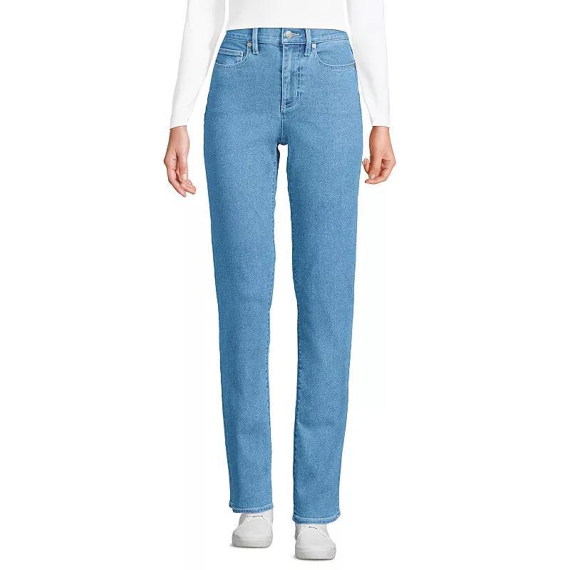 Petite Lands' End Recover High-Rise Straight-Leg Jeans, Women's,  Product Image
