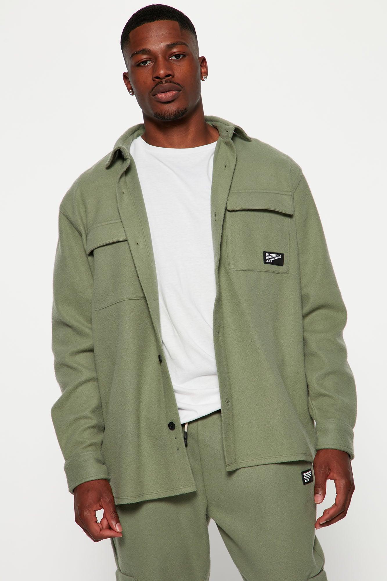 Your Go To Fleece Shacket - Olive Product Image