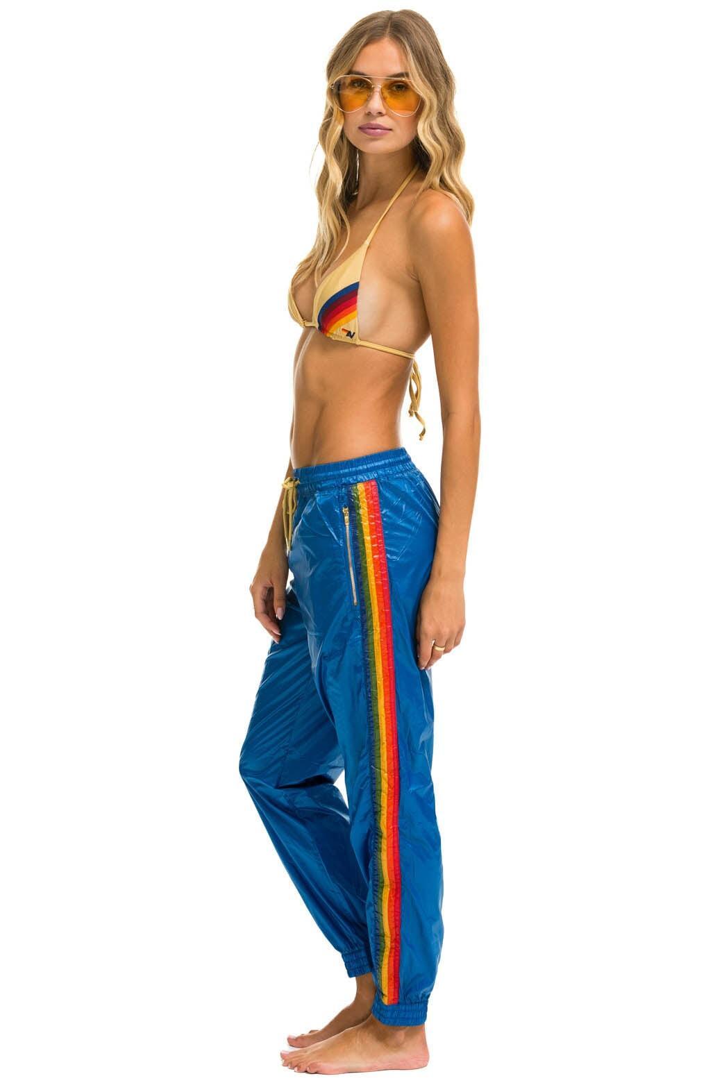 5 STRIPE WIND PANT - SNORKEL BLUE GLOSSY Female Product Image