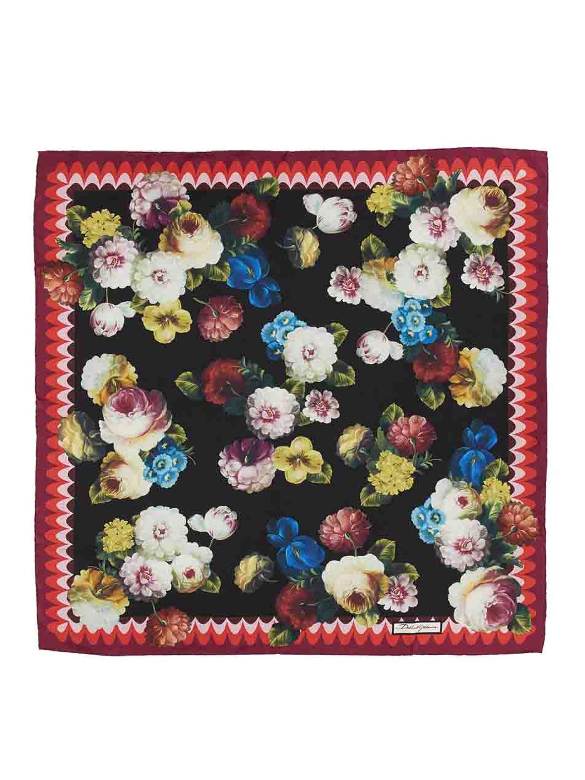 DOLCE & GABBANA Printed Silk Foulard In Multicolour Product Image