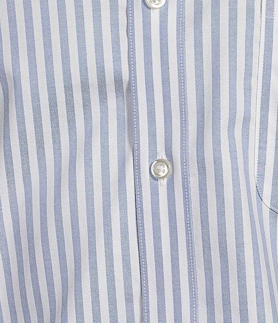 Gold Label Roundtree & Yorke Non-Iron Long Sleeve Vertical Stripe Oxford Sport Shirt Product Image