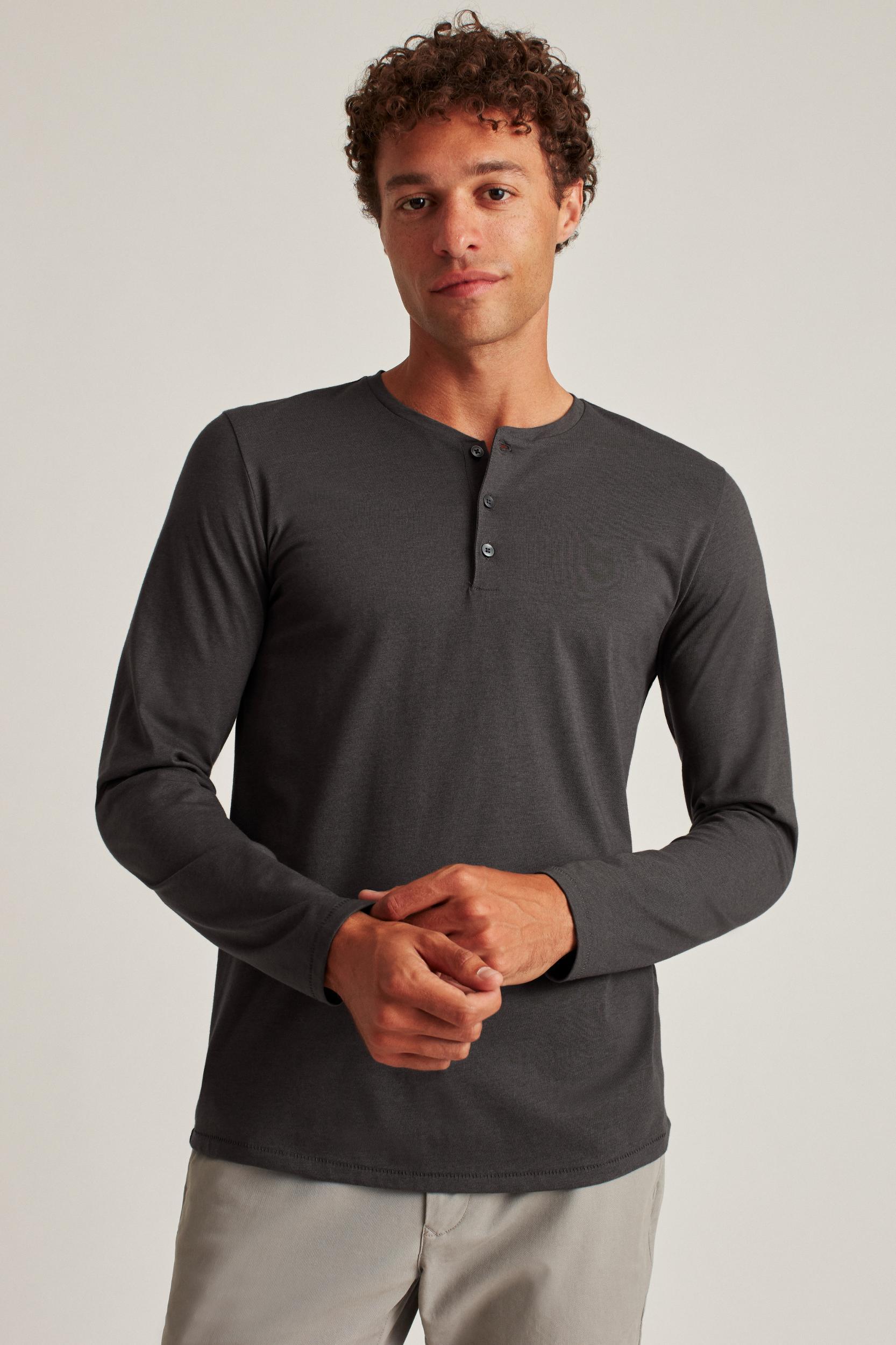 Pima Performance Long Sleeve Henley Product Image