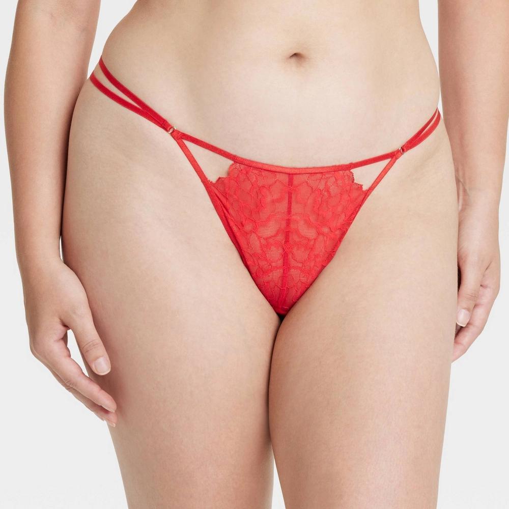 Women's Lace String Thong- Auden™ Red L Product Image