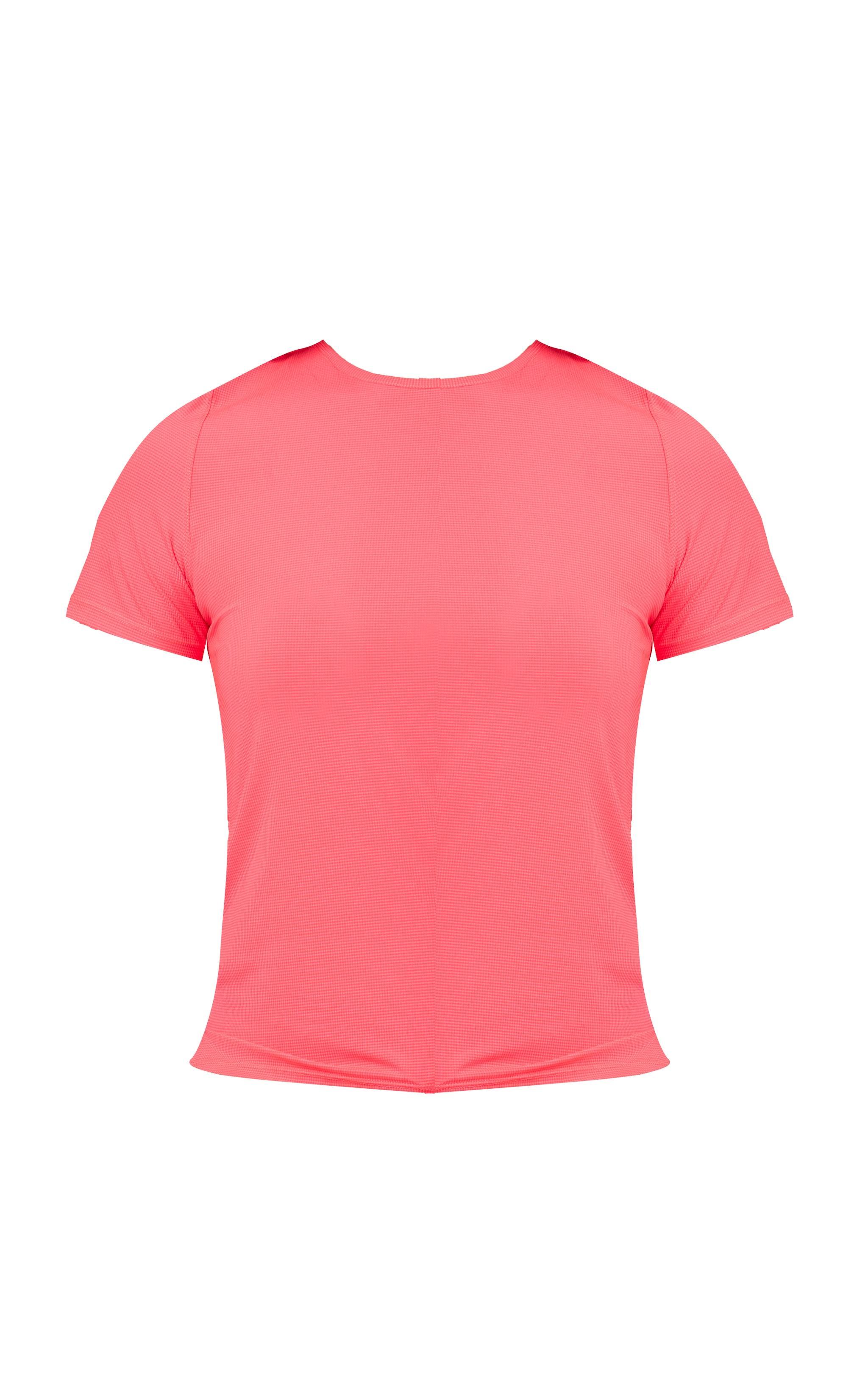 PLT RUN Hot Pink Short Sleeve Airtex Top Product Image