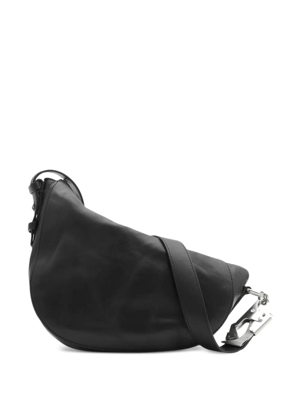 BURBERRY Small Knight Leather Shoulder Bag In Black Product Image