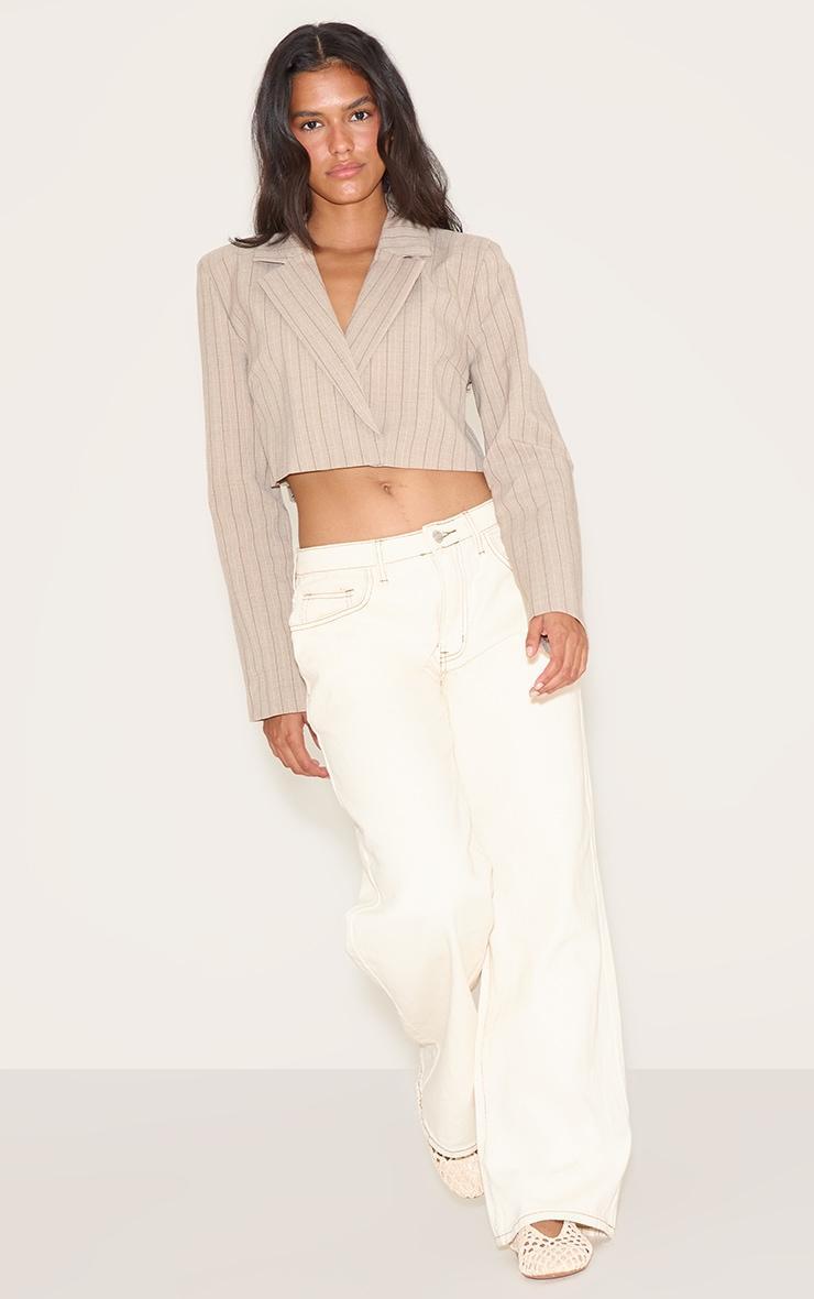 Taupe Boxy Cropped Blazer Product Image