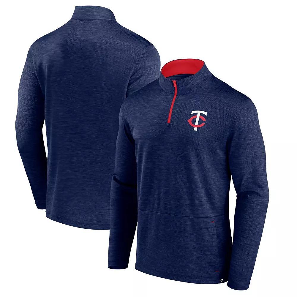 Men's Fanatics Heather Navy Minnesota Twins Fundamentals Quarter-Zip Pullover, Size: Small, Blue Product Image