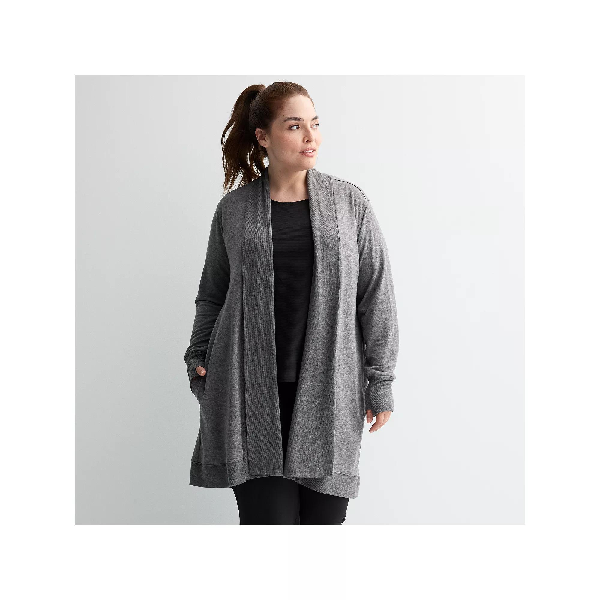 Plus Size Tek Gear® French Terry Long Wrap, Women's, Size: 4XL, Grey Gray Product Image