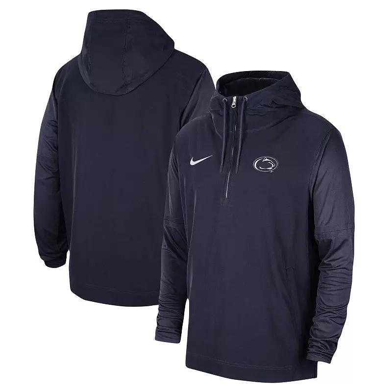Mens Nike Penn State Nittany Lions 2023 Sideline Player Quarter-Zip Hoodie Jacket Blue Product Image