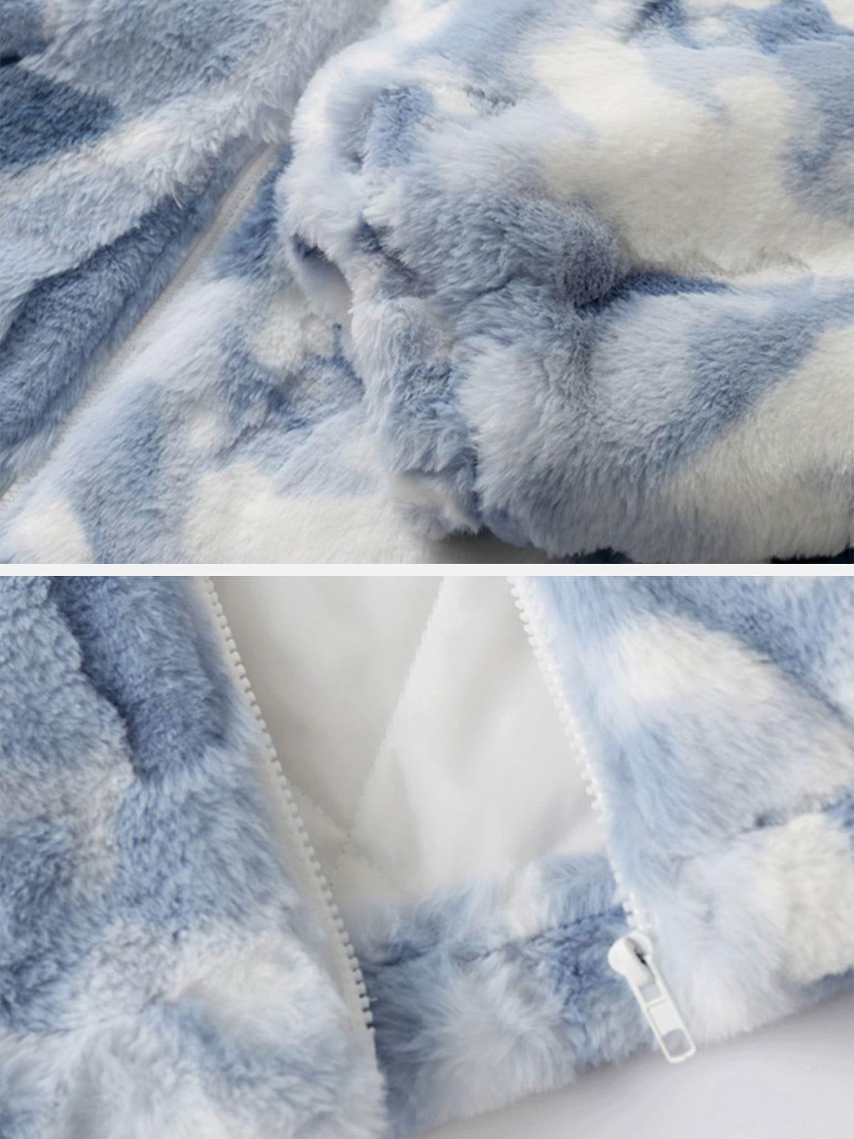 Aelfric Eden Tie-dye Heart Sherpa Coat Product Image