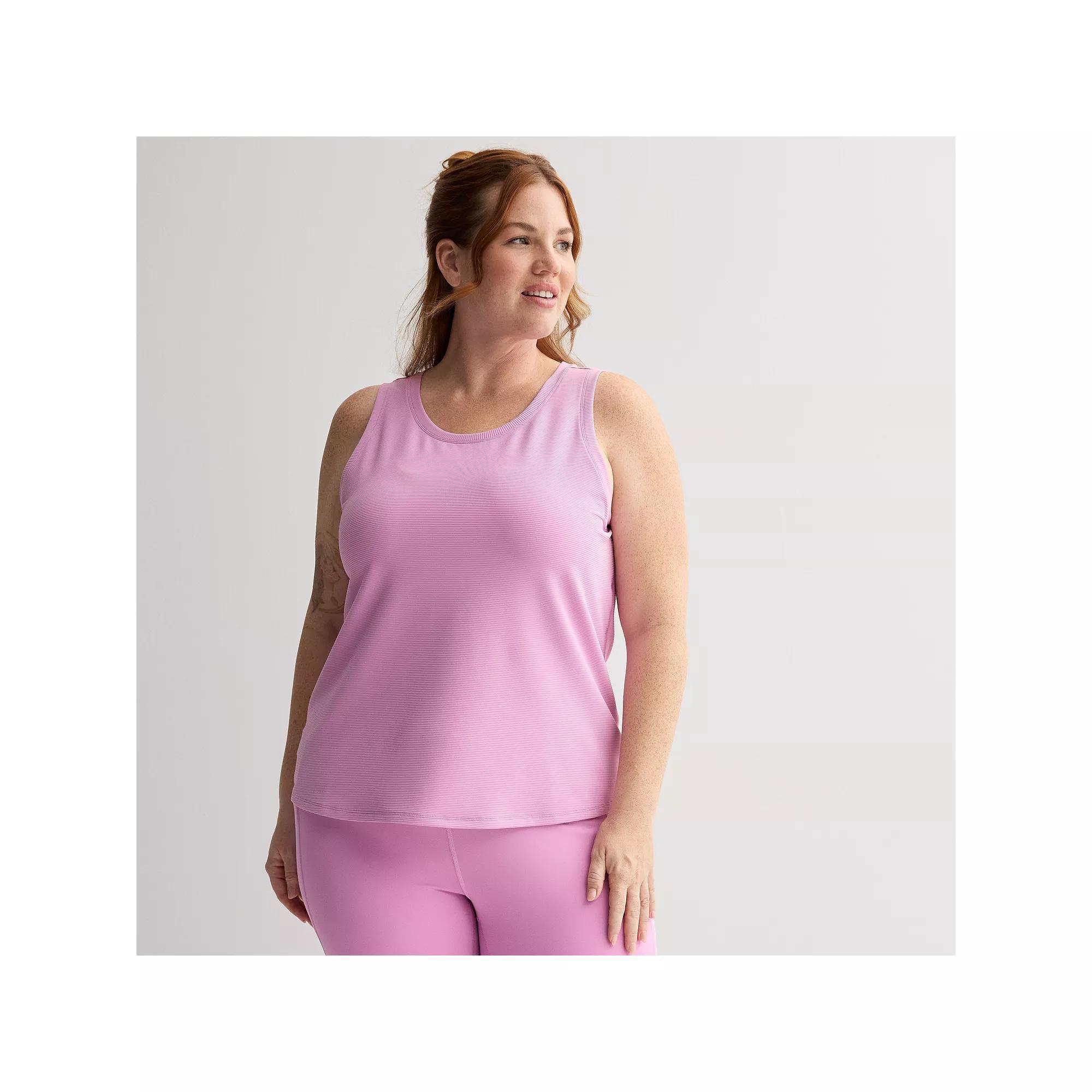 Plus Size Tek Gear® Rib Easy Tank Top, Women's, Size: 2XL, Mineral Black Product Image