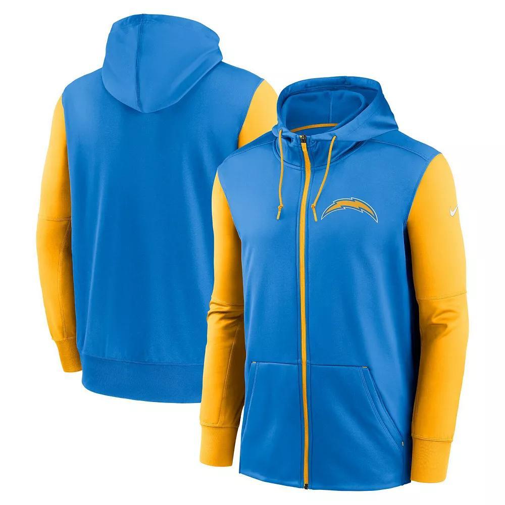 Men's Nike Powder Blue Los Angeles Chargers Performance Full-Zip Hoodie, Size: Medium, Light Product Image