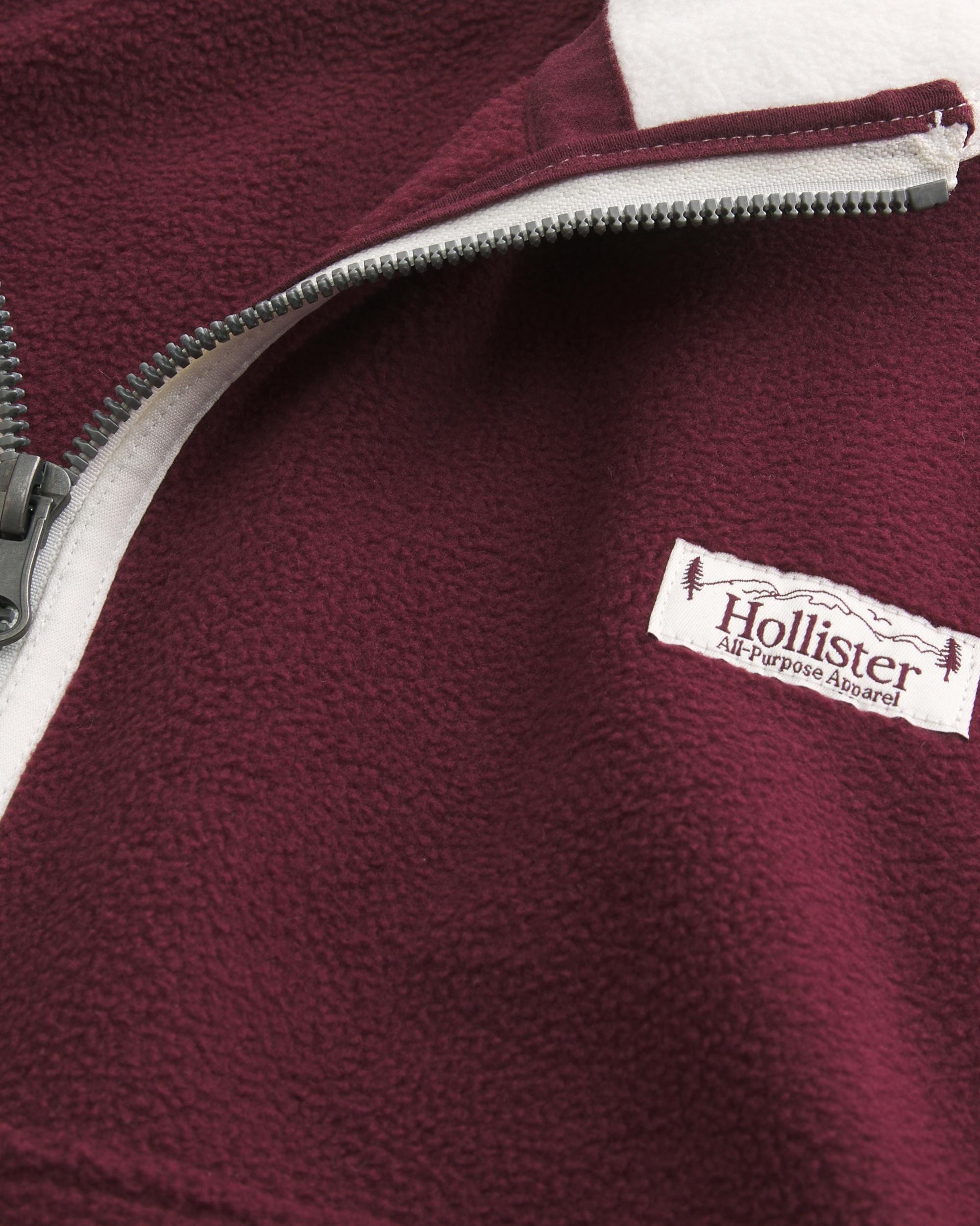 Thermal Fleece Plaid Half-Zip Sweatshirt Product Image