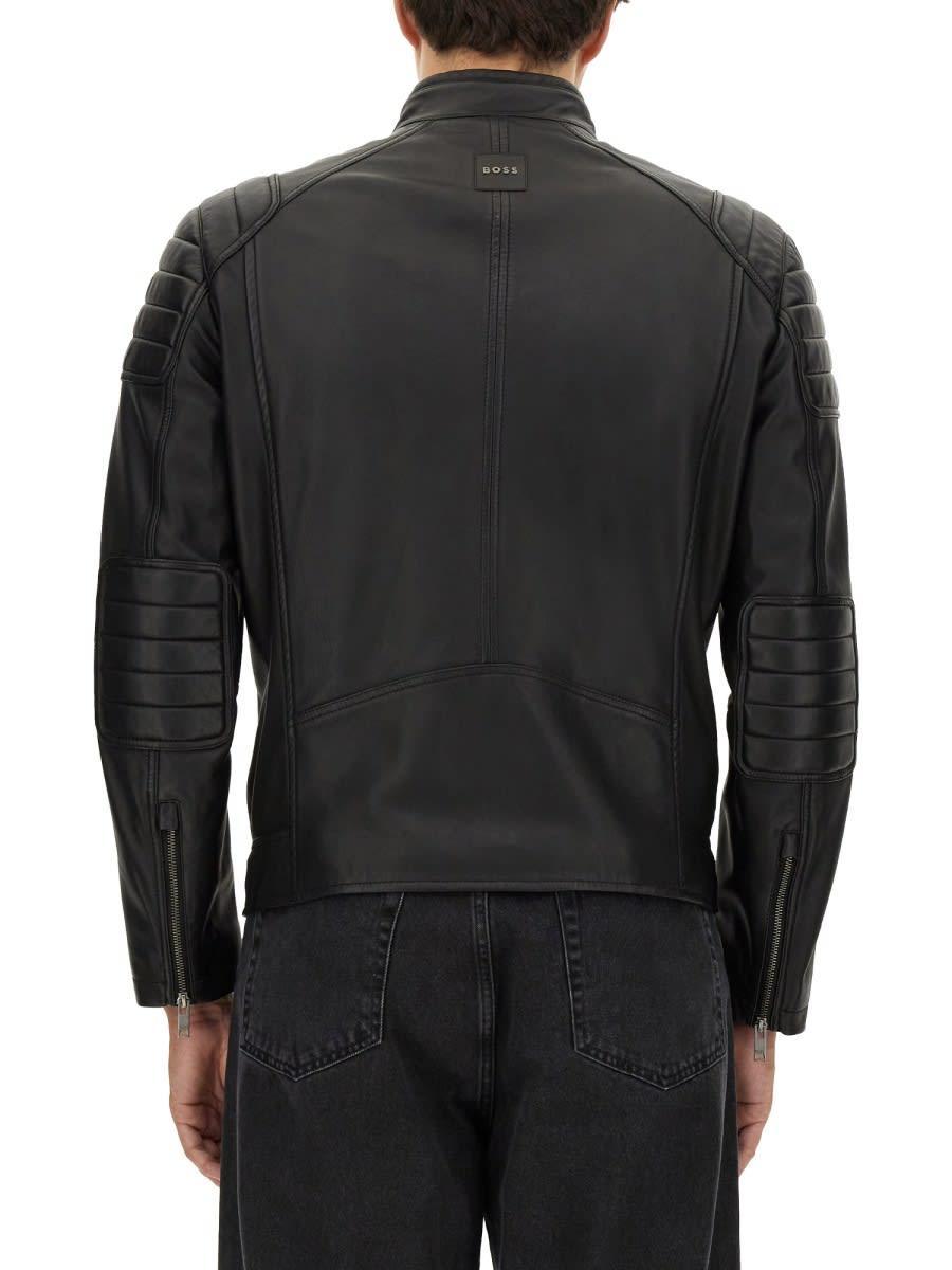 HUGO BOSS Leather Jacket In Black Product Image