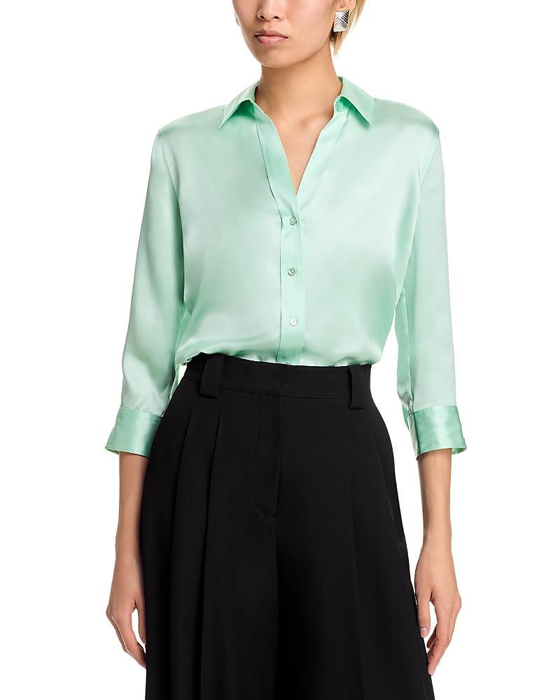 Womens Dani Three-Quarter Sleeve Silk Shirt Product Image