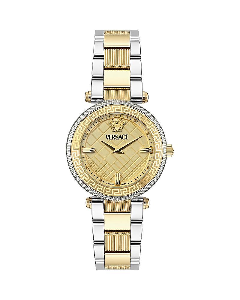 Versace Womens Gold Dial Reve Analog Two Tone Stainless Steel Bracelet Watch Product Image