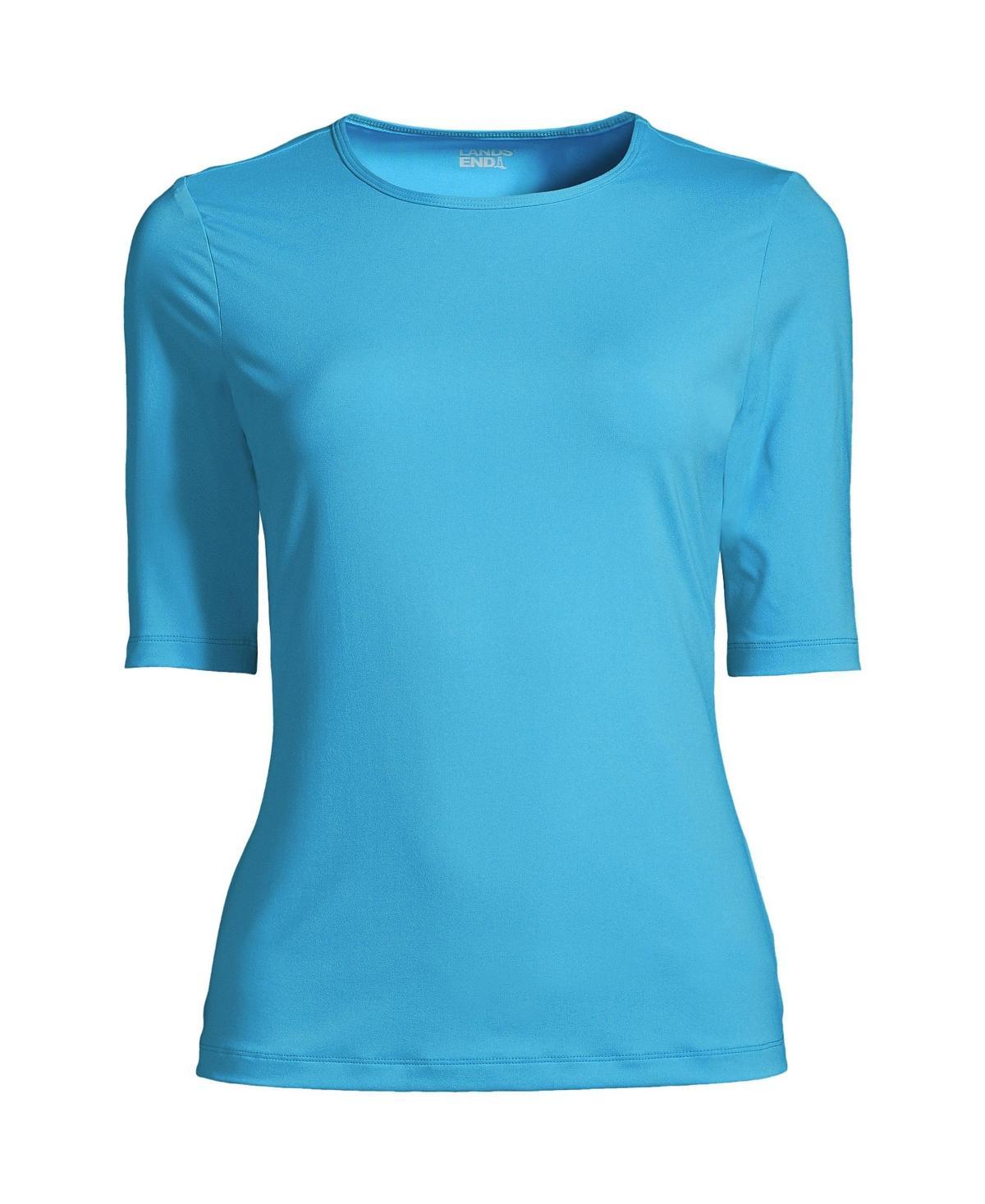 Womens Lands End UPF 50 Elbow-Sleeve Rash Guard Swim Tee Product Image