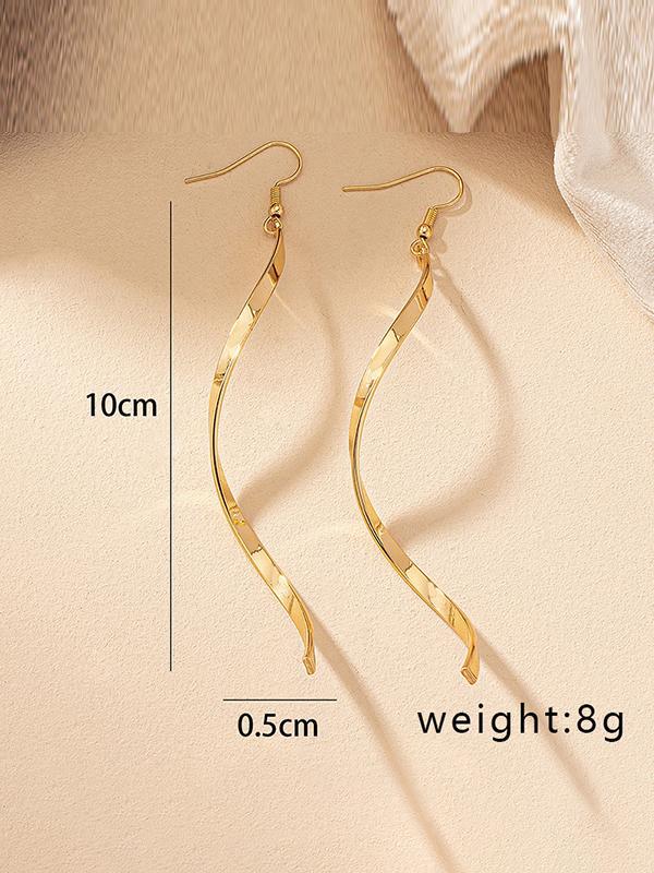 Solid Color Tasseled Spiral Eardrop Accessories Product Image