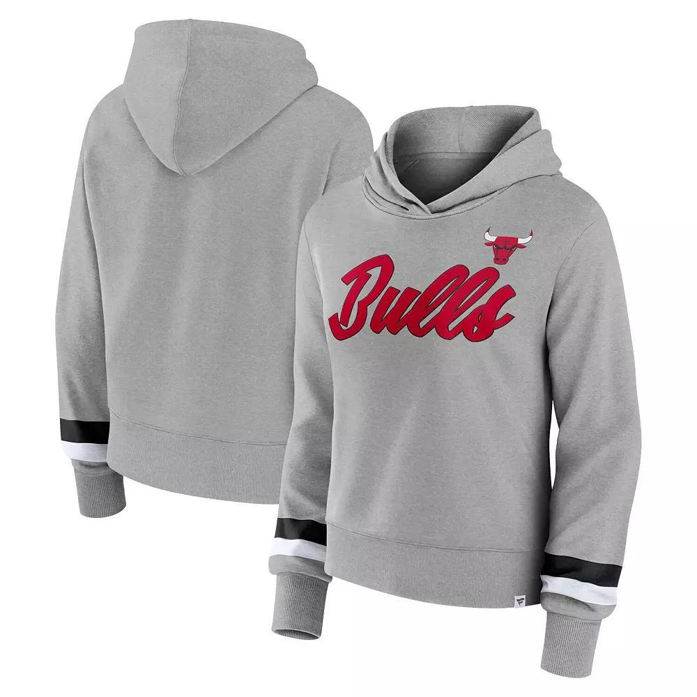 Women's Fanatics Branded Heather Gray Chicago Bulls Halftime Pullover Hoodie,  Product Image