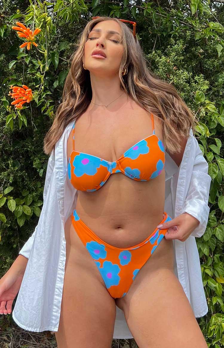 9.0 Swim Luella Orange Floral Bikini Bottoms Product Image