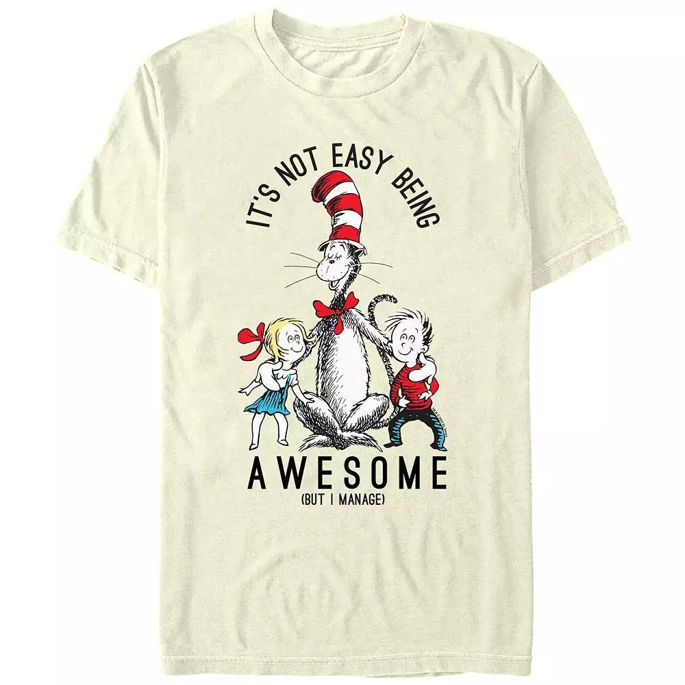 Men's Dr. Seuss It's Not Easy Being Awesome Graphic Tee, Size: Medium, Natural Product Image