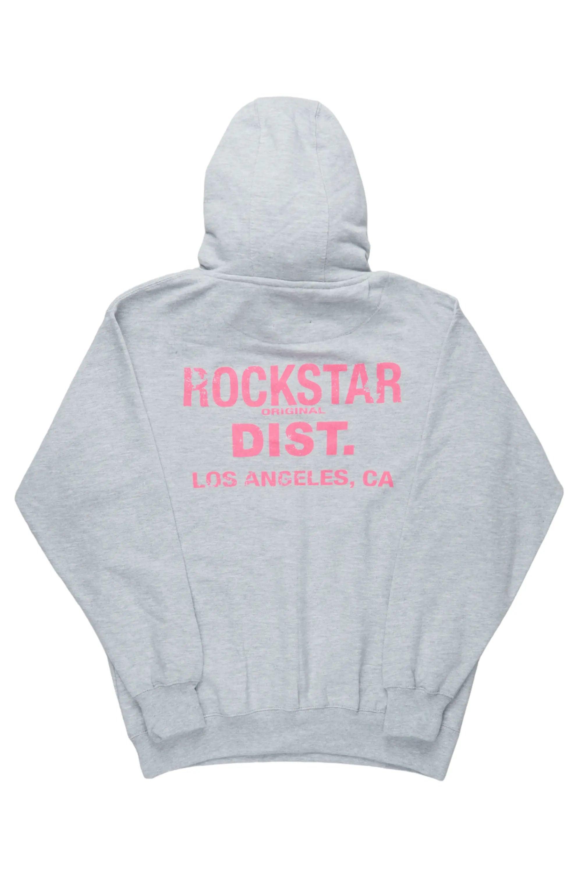 Lake Grey/Pink Graphic Hoodie Male Product Image