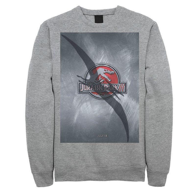 Men's Jurassic Park 3 Movie Poster Pterodactyl Sweatshirt, Size: XL, Athletic Grey Product Image