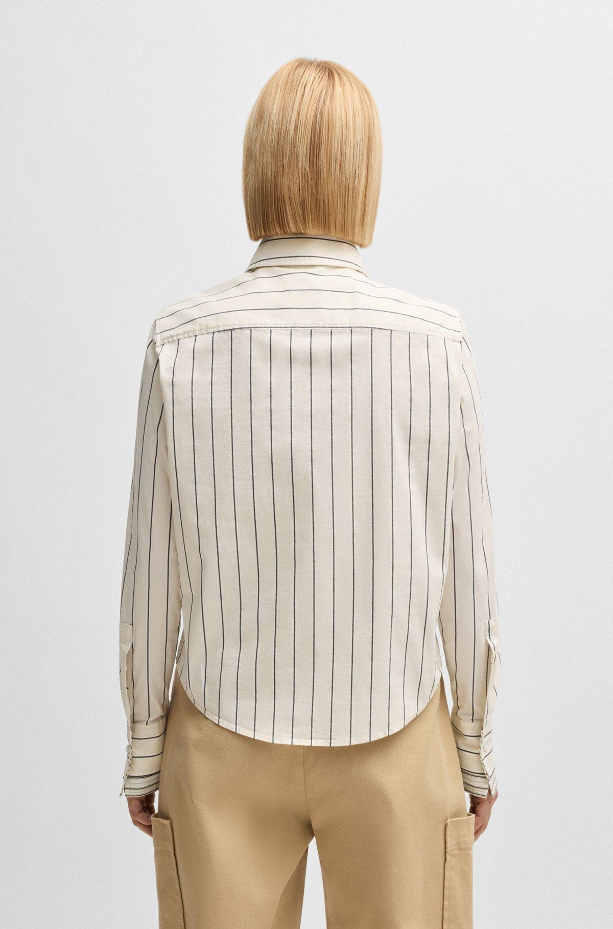 Regular-fit blouse in striped stretch cotton Product Image