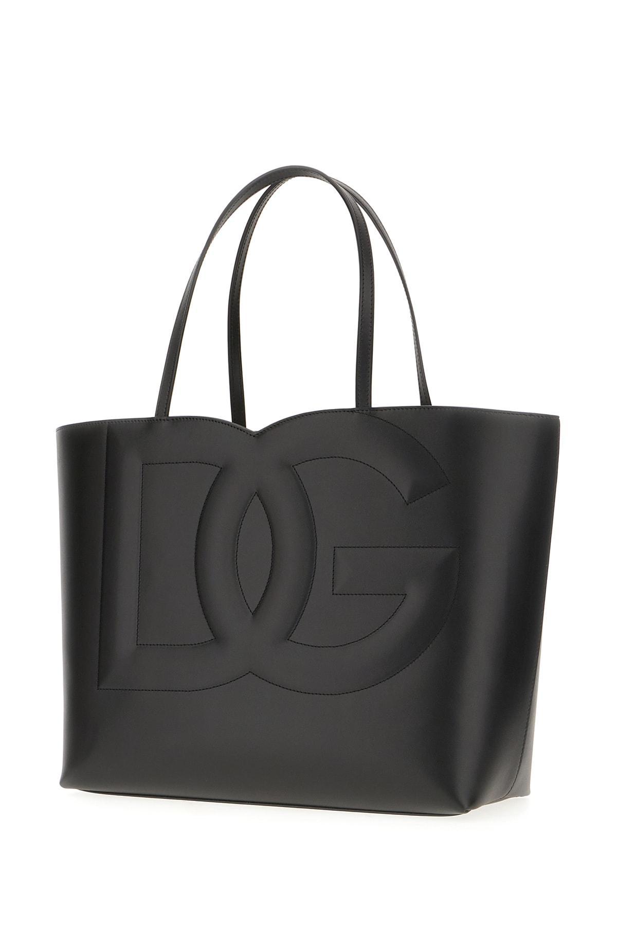 DOLCE & GABBANA Maxi Monogram Leather Shoulder Bag In Nero Product Image