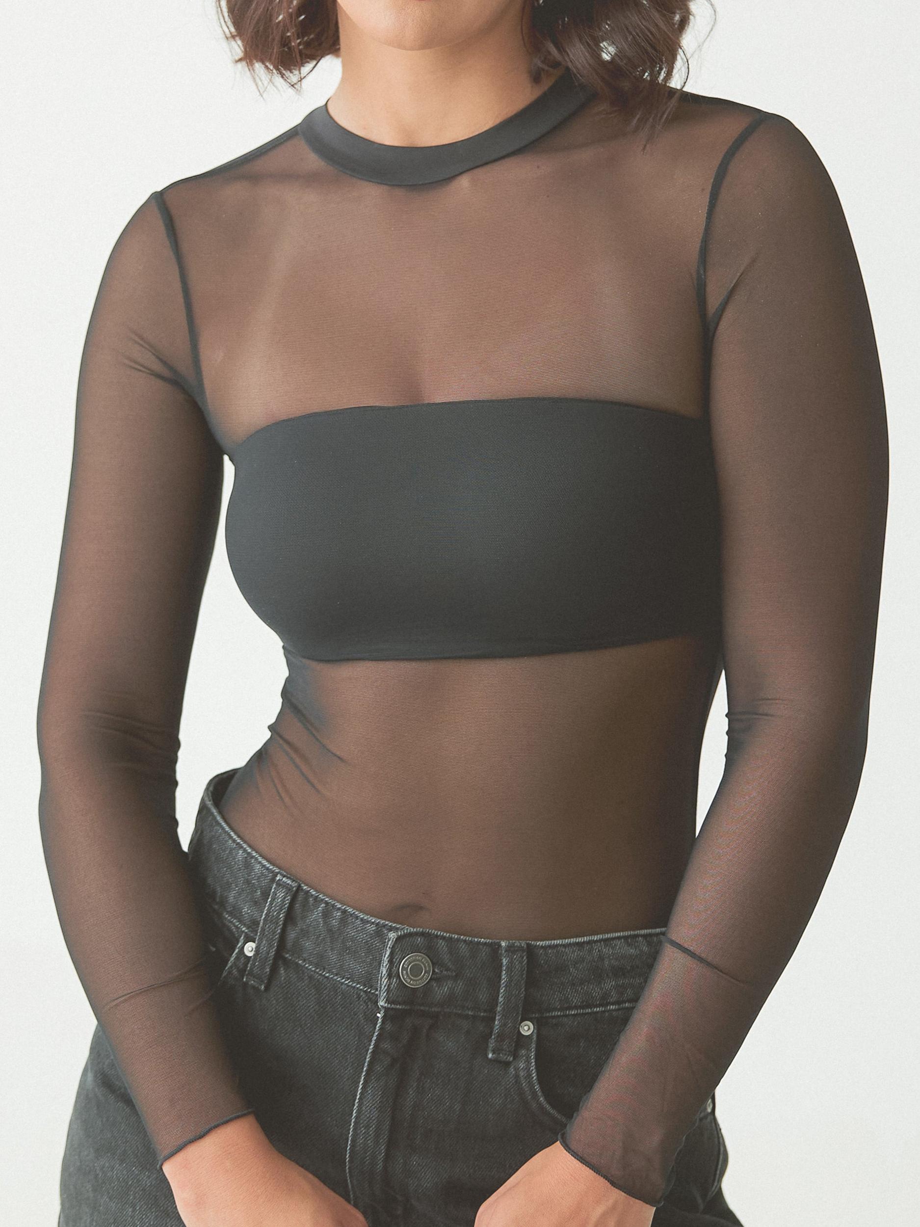 Mesh Bandeau Long Sleeve Bramisuit Product Image