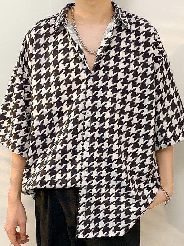 Men's Houndstooth Button Down Shirt Product Image