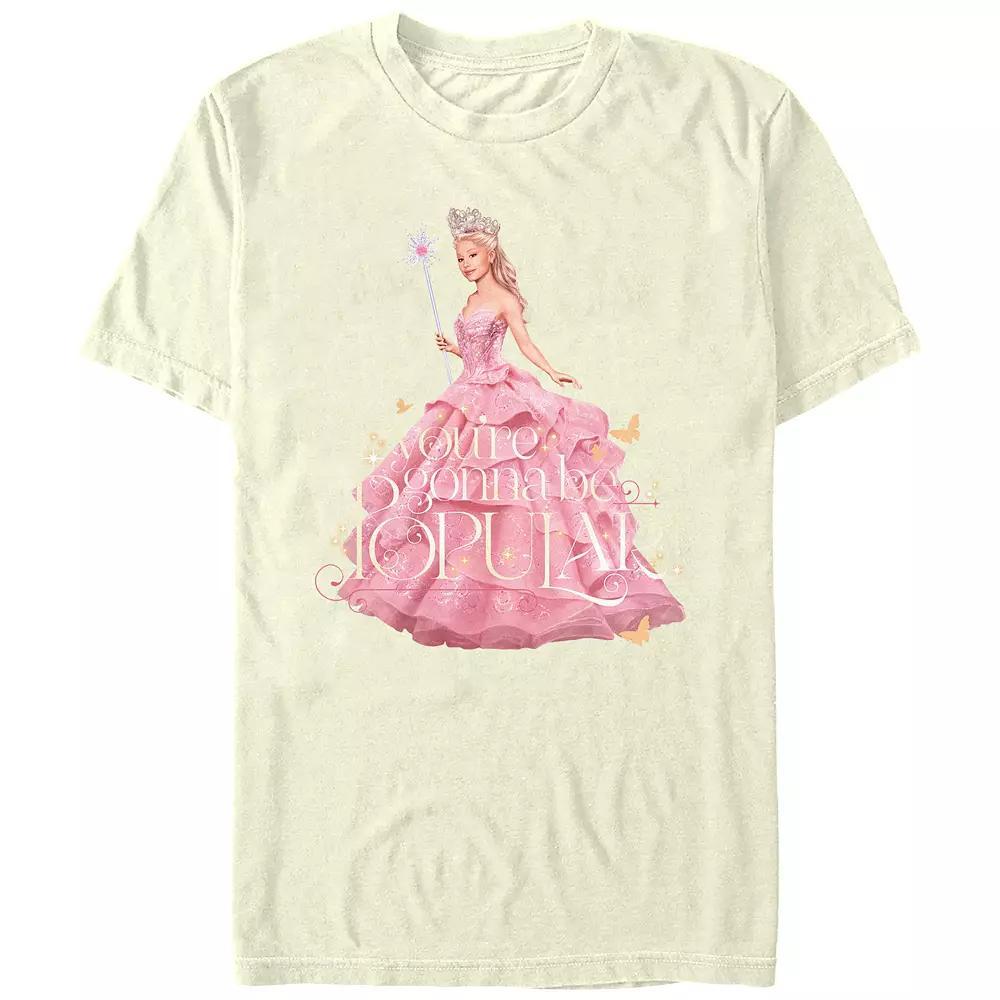 Men's Wicked Glinda You're Gonna Be Popular Graphic Tee, Size: XXL, Natural Product Image