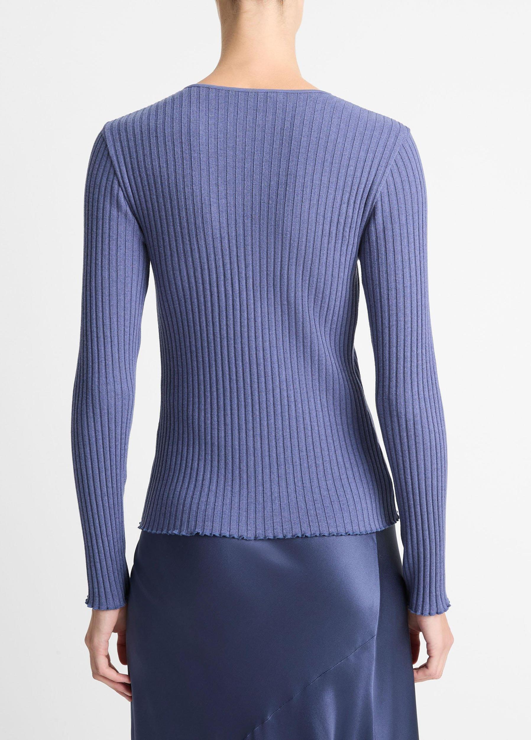 Ribbed Cotton-Blend Henley Product Image