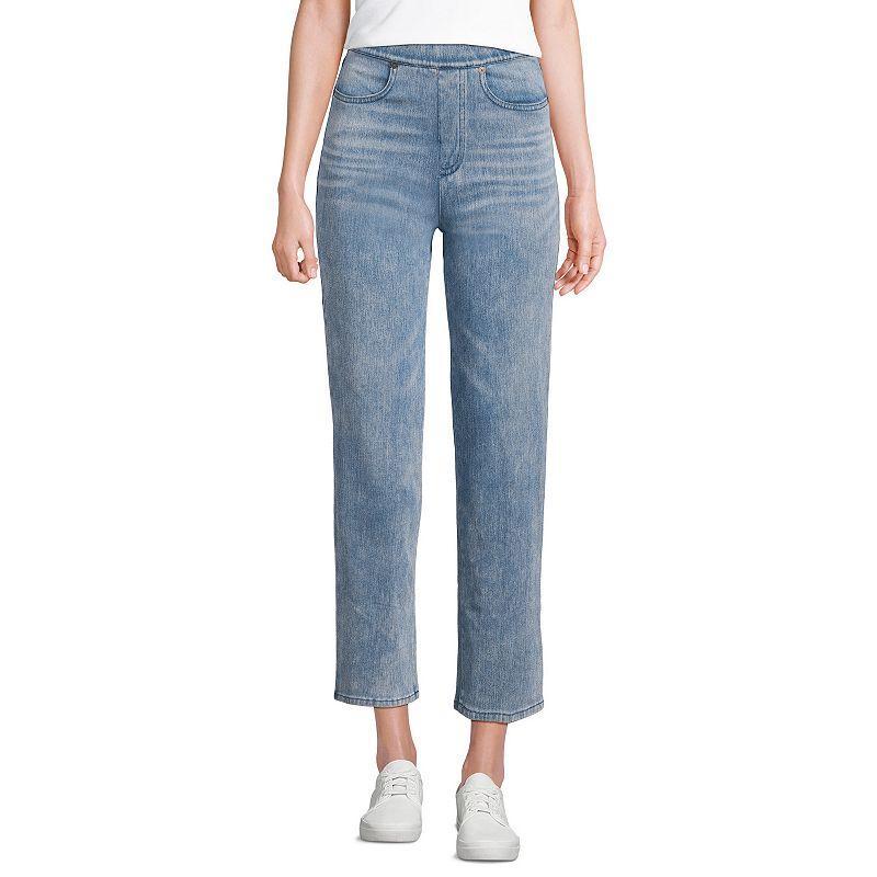 Petite Lands' End High Rise Pull On Denim Crop Pants, Women's, Size: Large Petite, Light Brook Product Image