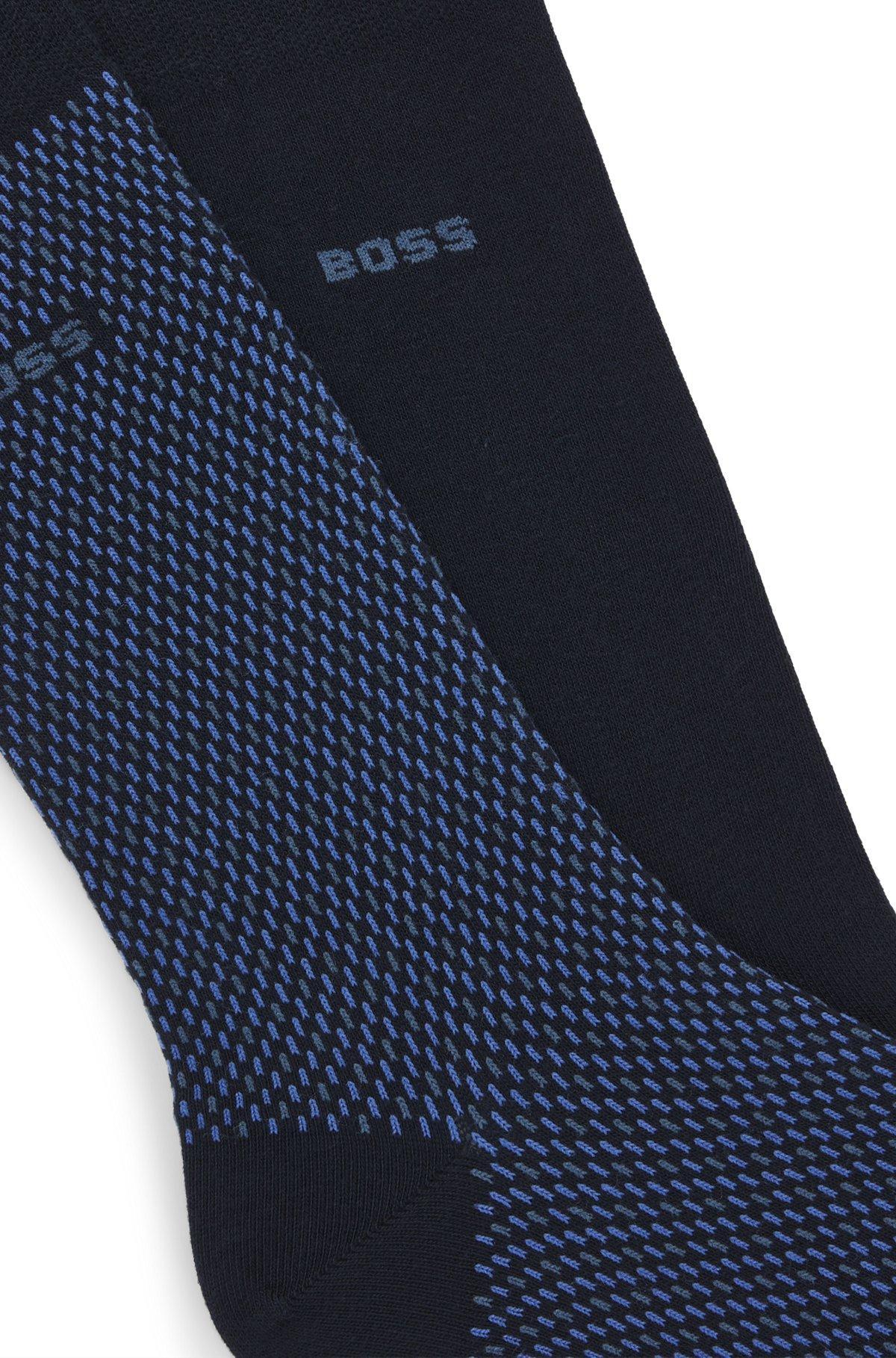 BOSS - Two-pack of regular-length socks with logo details - Dark Blue Product Image