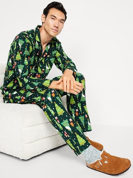 Printed Flannel Pajama Set for Men Product Image