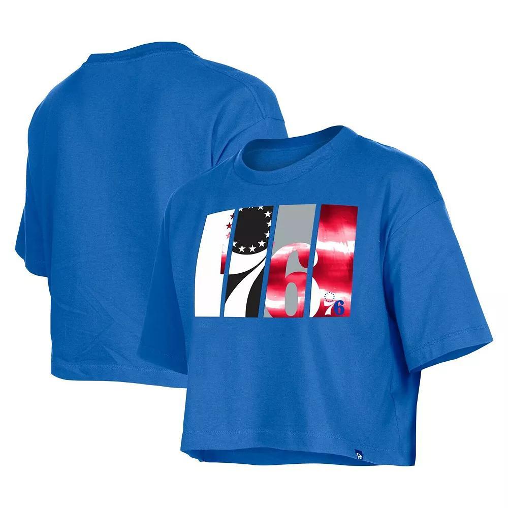 Women's New Era Royal Philadelphia 76ers Cropped T-Shirt,  Product Image