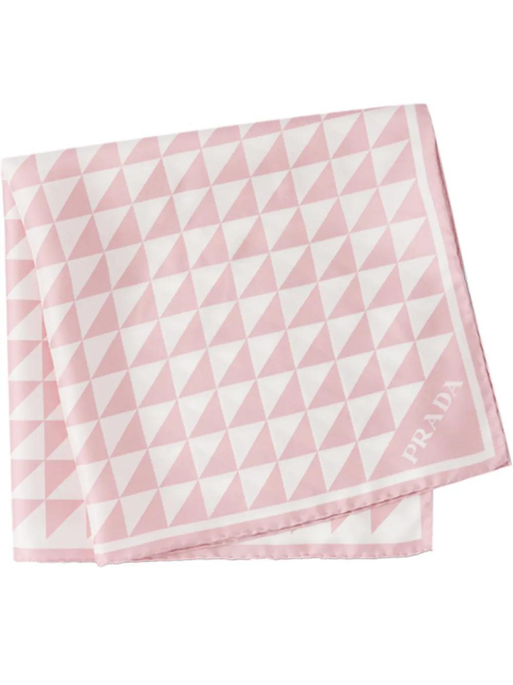 PRADA Printed Twill Scarf In Pink Product Image