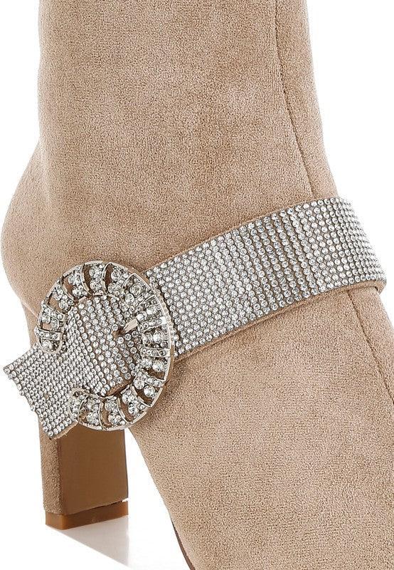 Asagao Diamante & Rhinestones Strap Boots Product Image