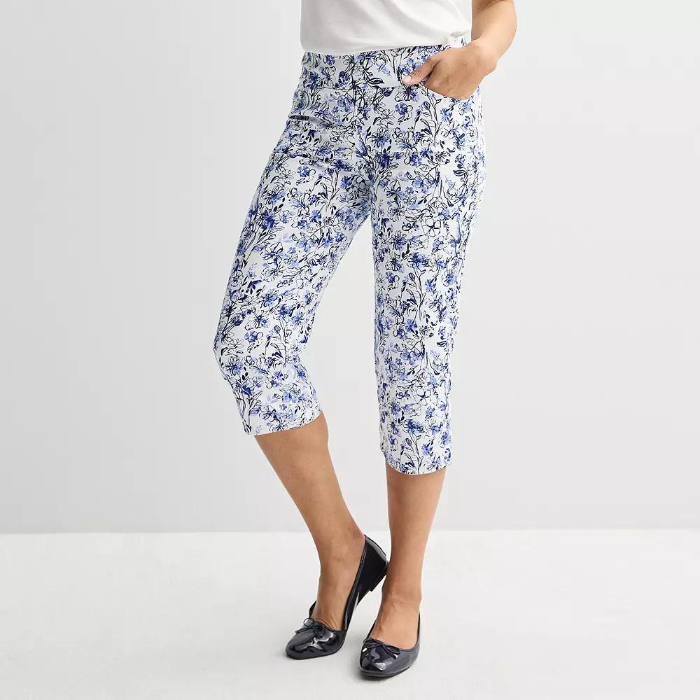 Women's Croft & Barrow® Effortless Stretch Capri Pants, Size: 10, Garden Bouqet Product Image