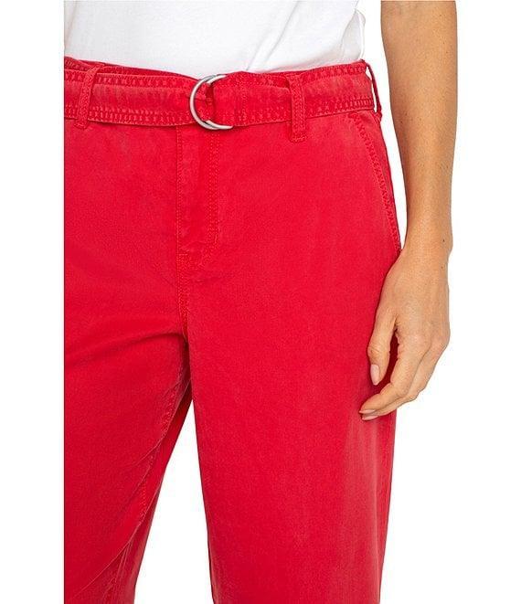 Liverpool Los Angeles Petite Size Stride High Rise Belted Wide Leg Crop Pants Product Image