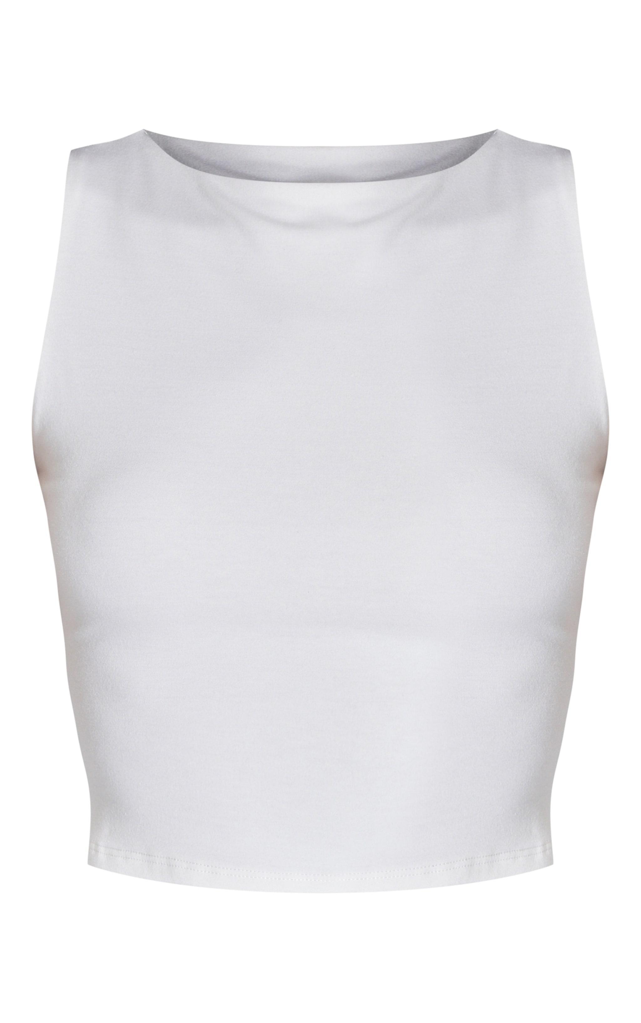 White Contour Jersey Boat Neck Top Product Image