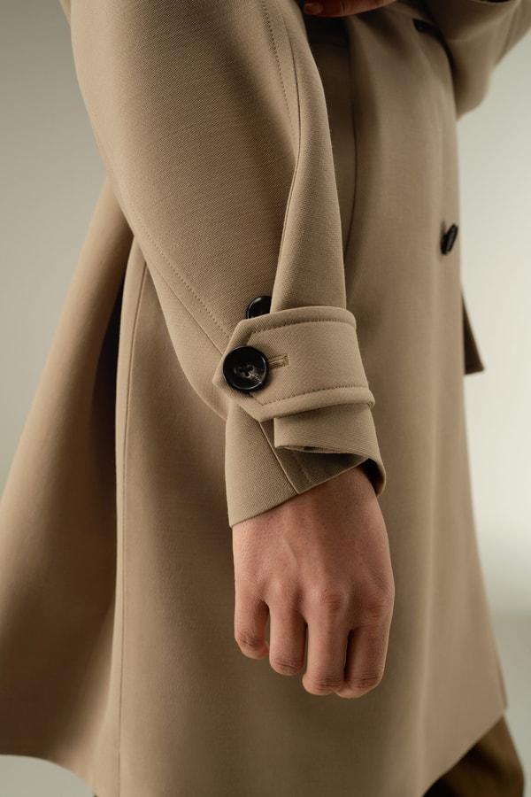 Double-Breasted Silk-Blend Belt Coat Product Image