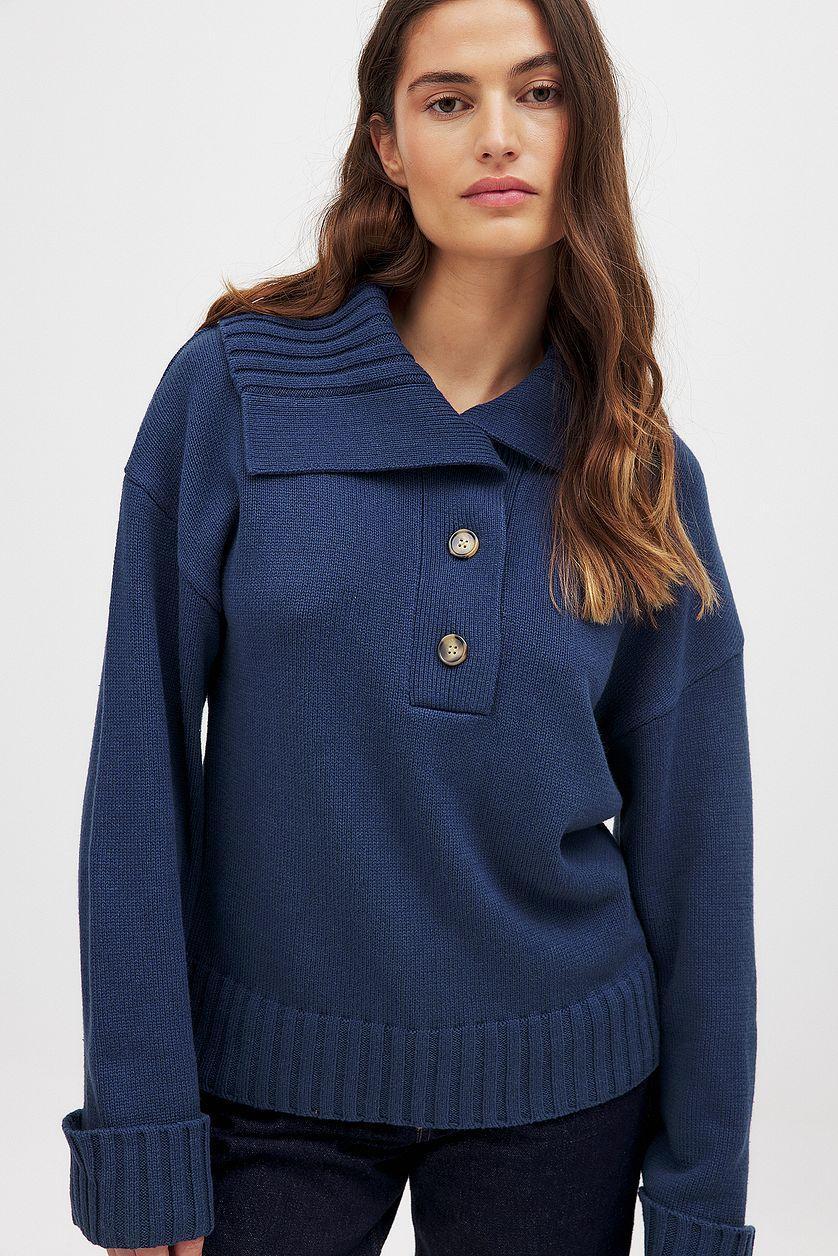 Knitted Collar Sweater Product Image