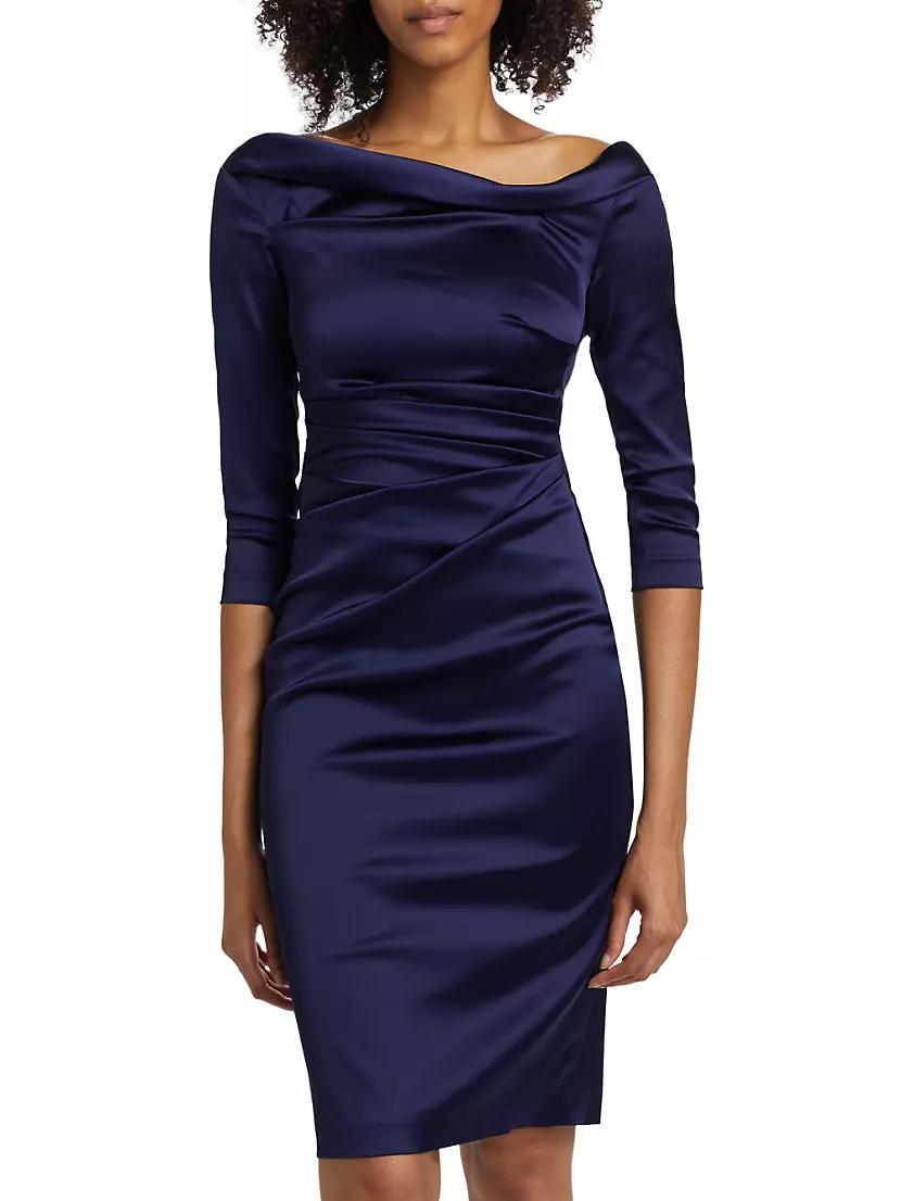 Satin Duchesse Sheath Dress Product Image