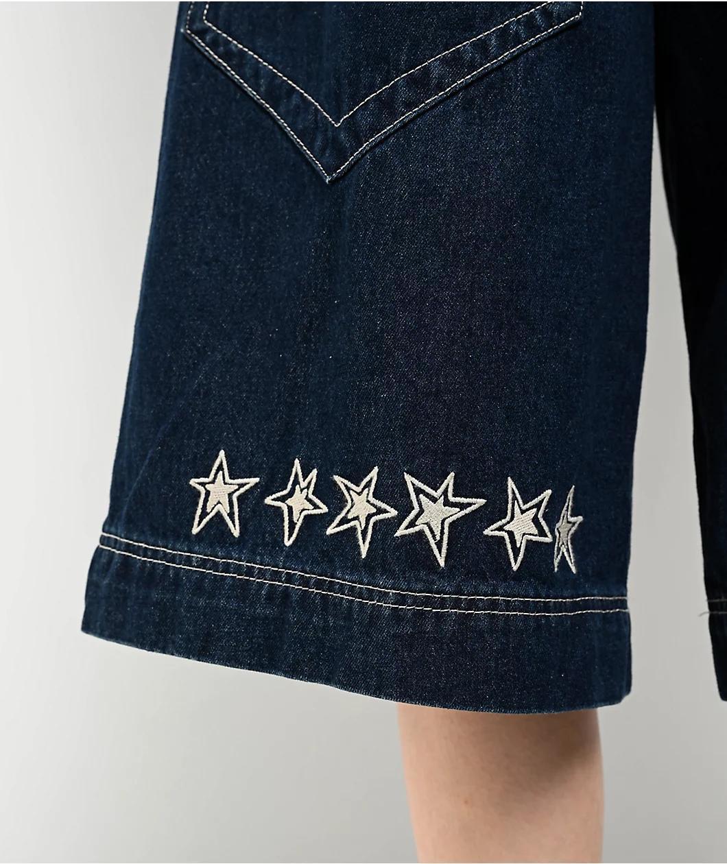 A.LAB Analog Star Turntable Denim Shorts Product Image