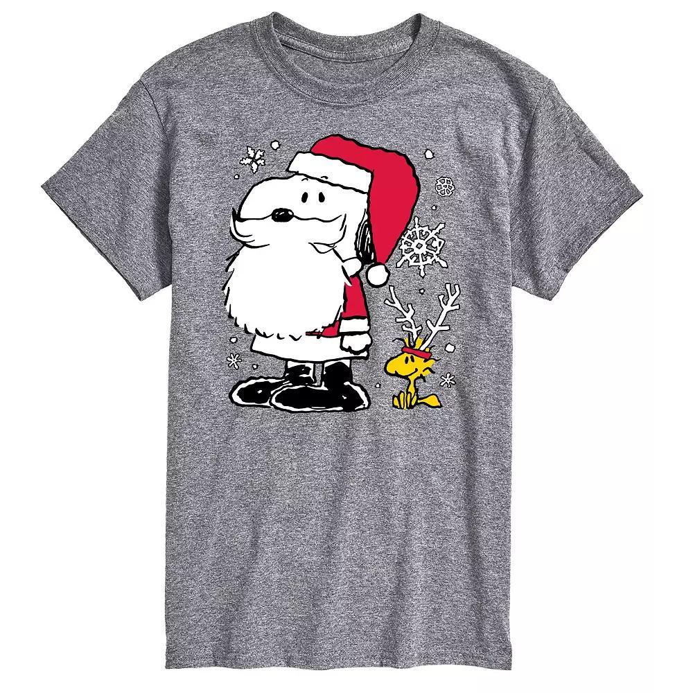 Big & Tall Peanuts Santa Reindeer Tee, Men's,  Product Image
