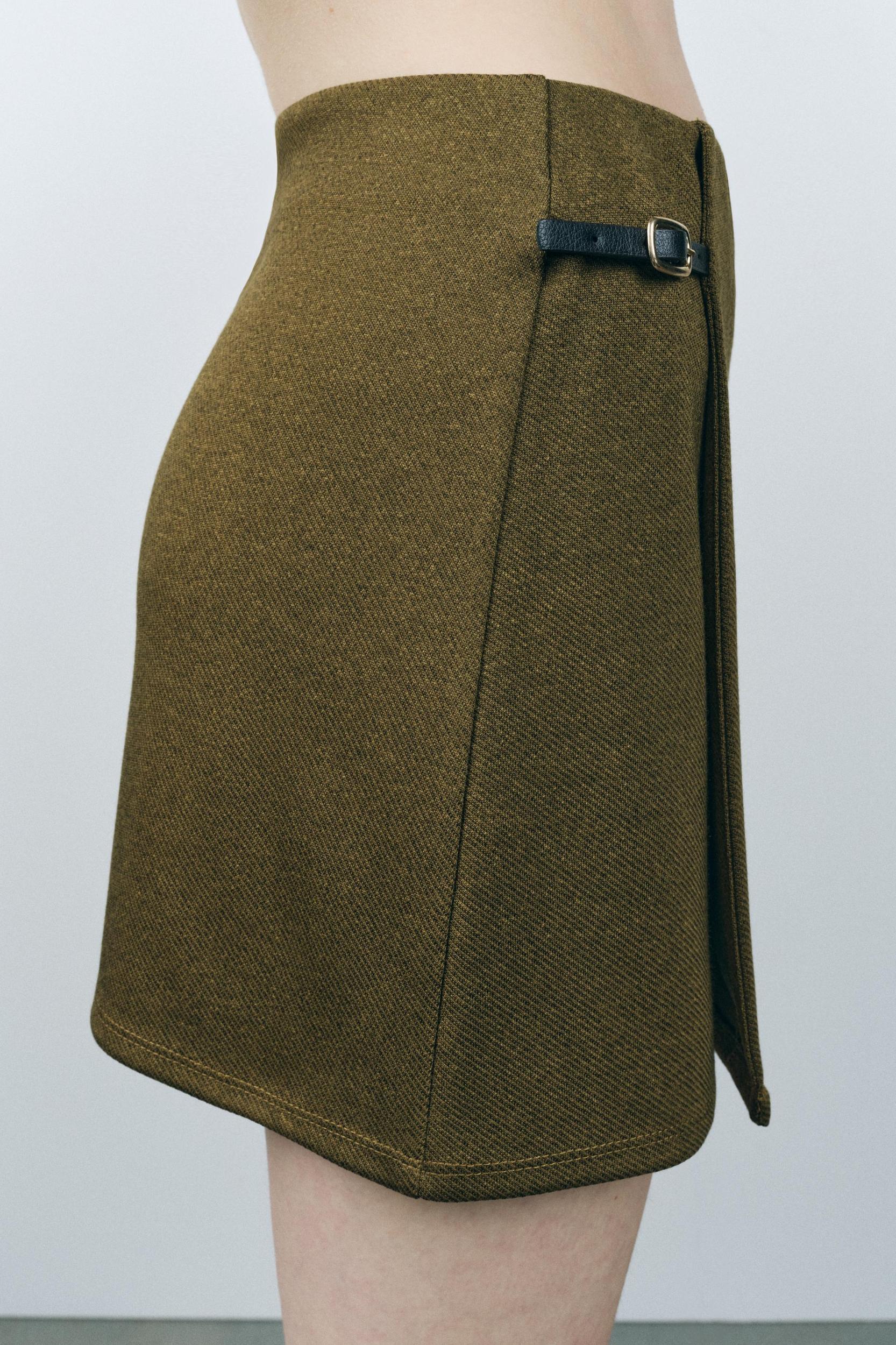 TWILL BUCKLE MINI SKIRT Product Image