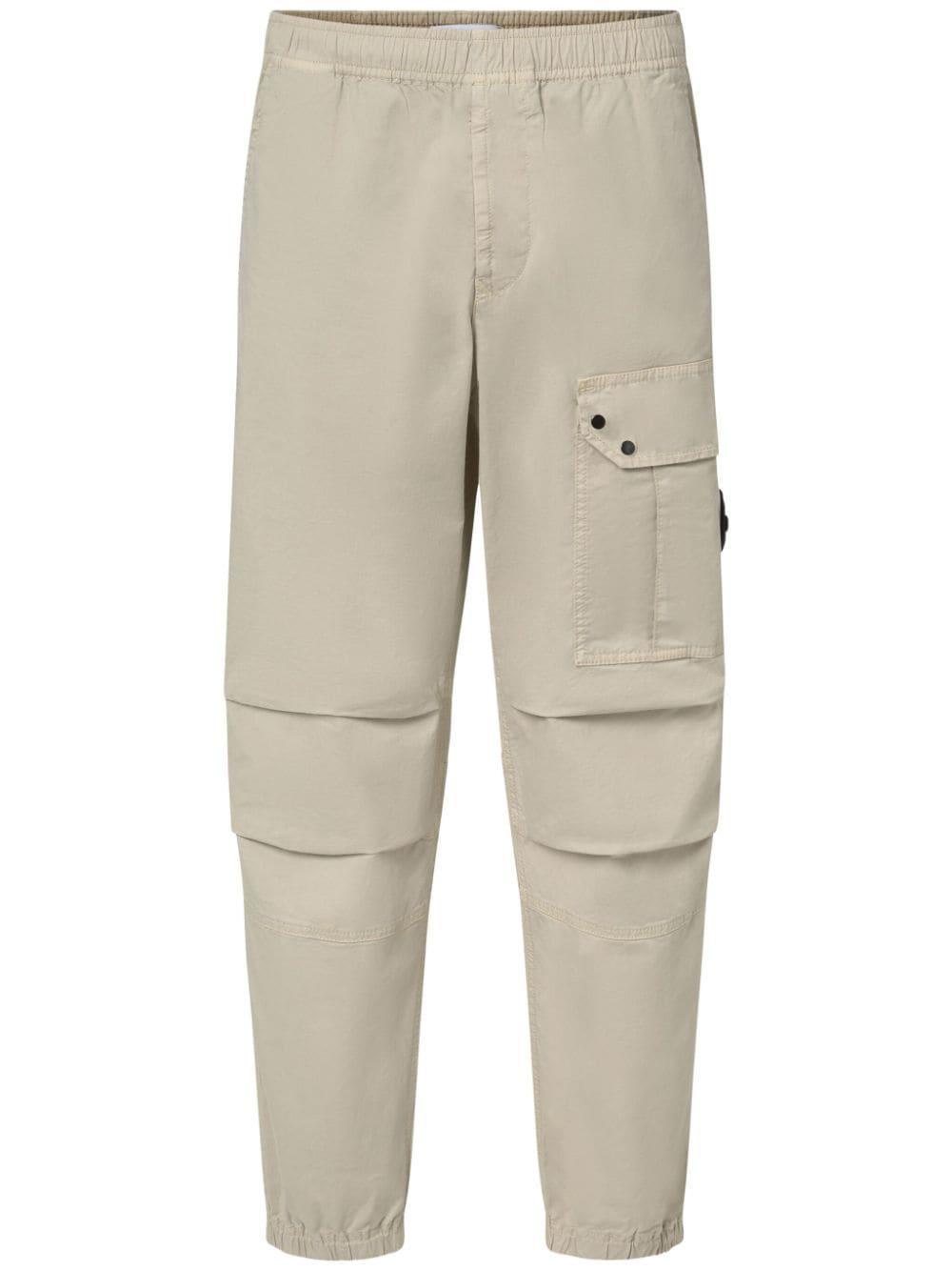 STONE ISLAND Stretch Cotton Tapered Trousers In Off,white Product Image