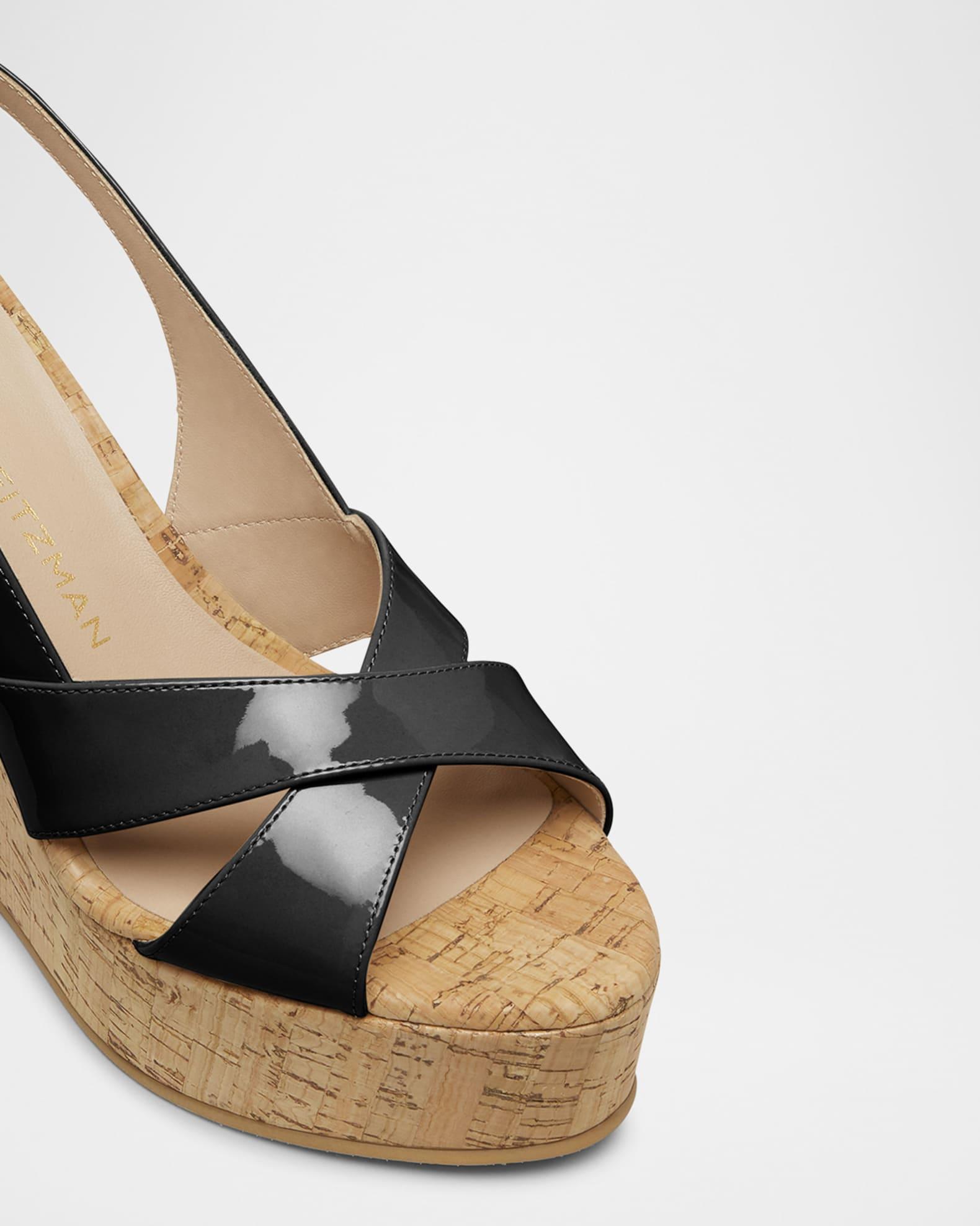 Dayna Patent Crisscross Wedge Platform Sandals Product Image